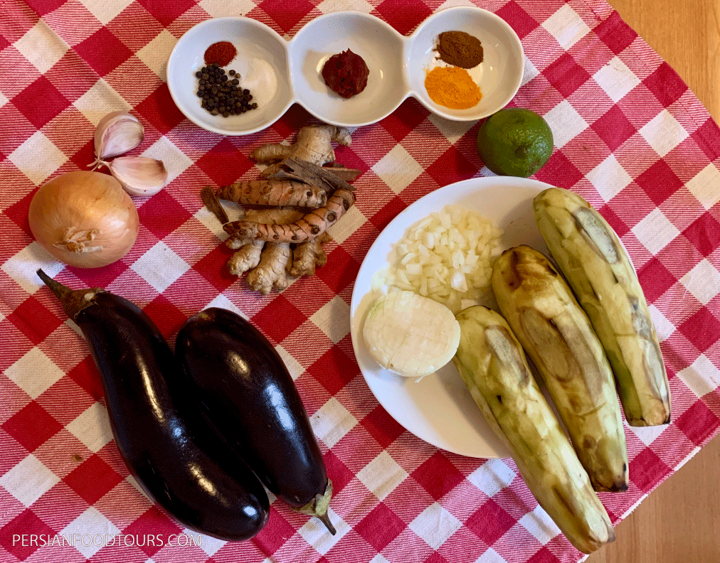 Khoresht Gheymeh Bademjan-Ingridient-eggplants and zucchinis