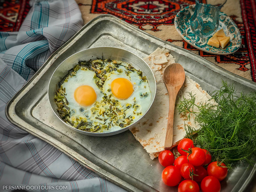 Persian Wild chive omelette - Persian omelette