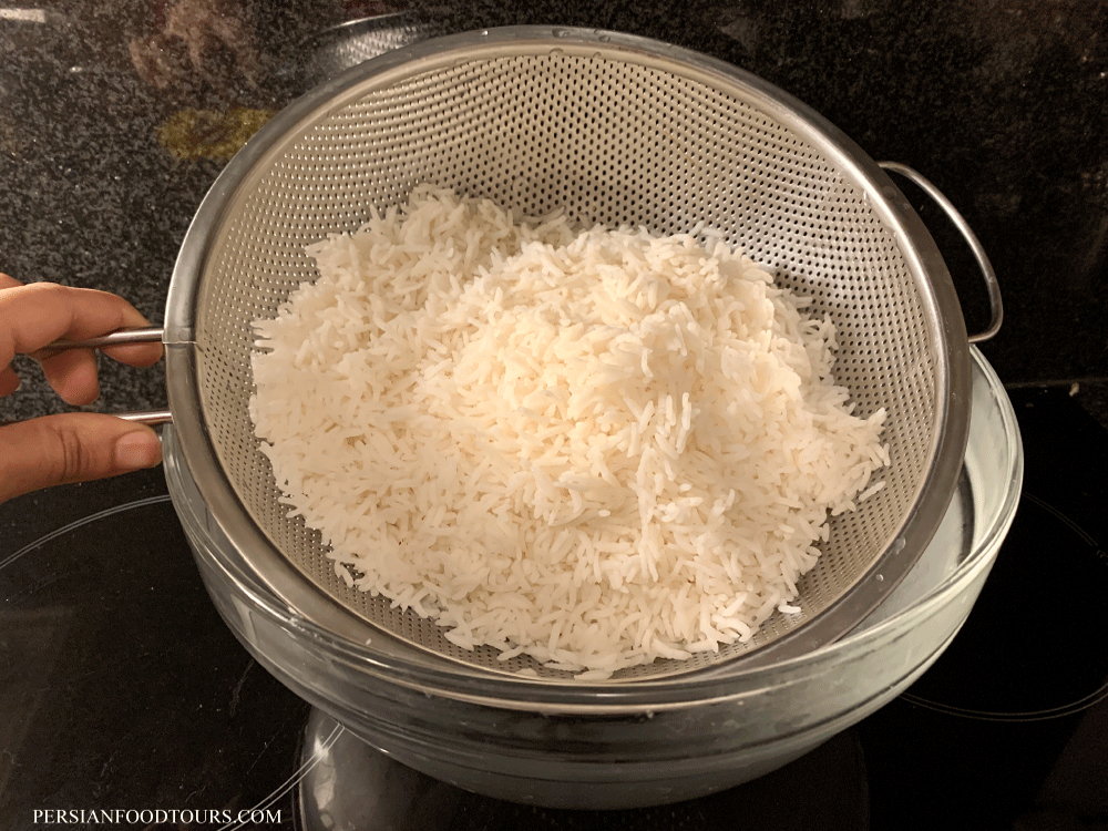 Drained Persian Rice
