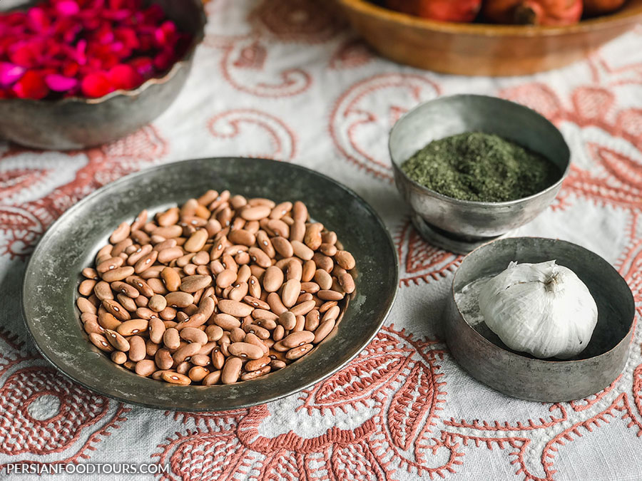 Baghala Ghatogh | Persian Lima Bean Stew ingredients
