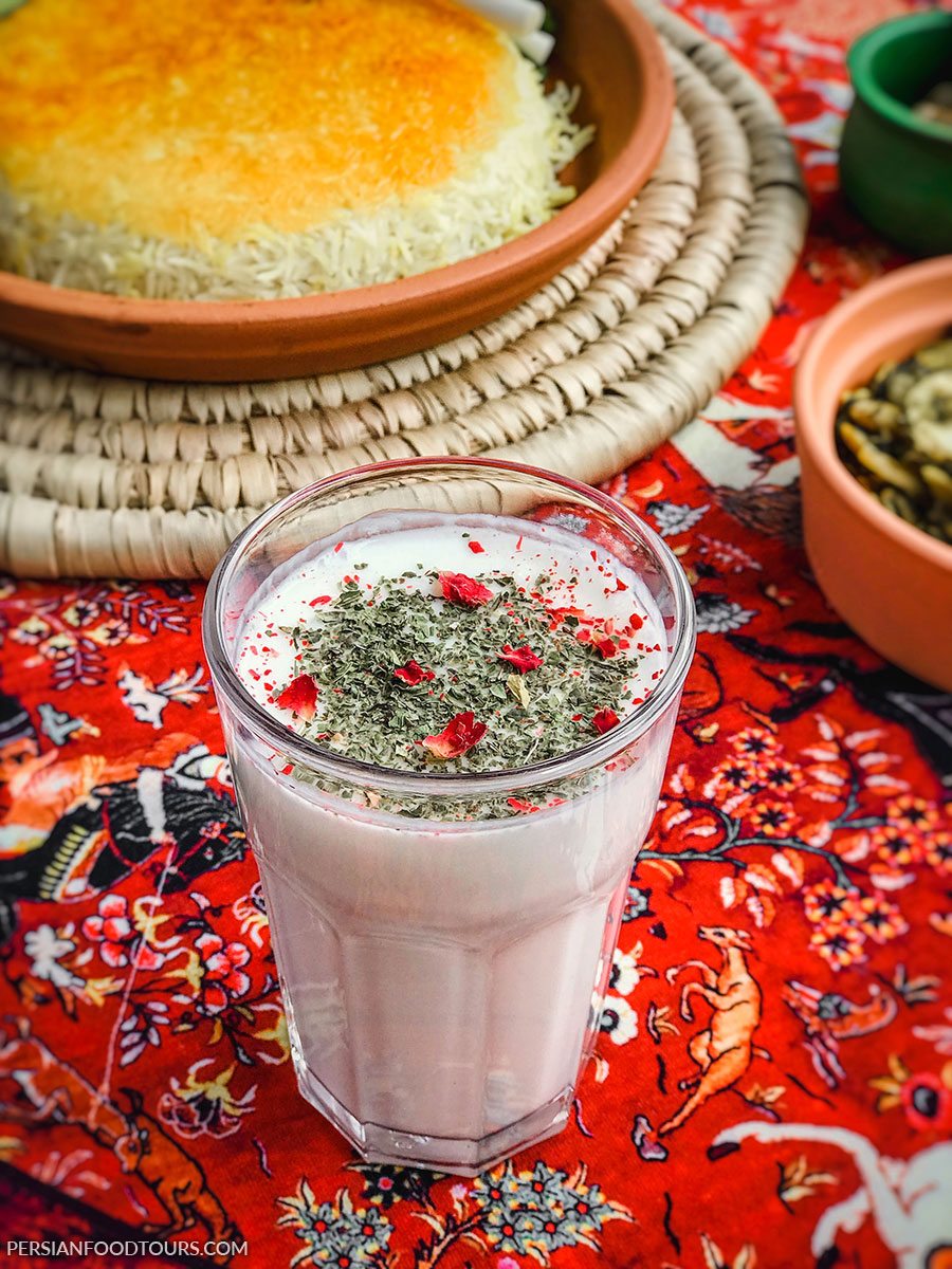 Doogh ( Persian yoghurt drink )- Abdoogh Khiar